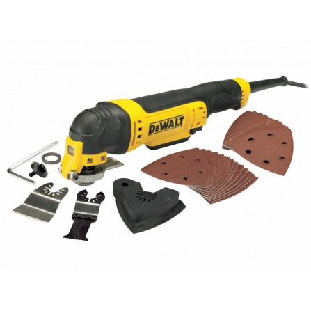 Dewalt elektriskais daudzfunkciju darbarīks DWE315-QS, 300 W + piederumi