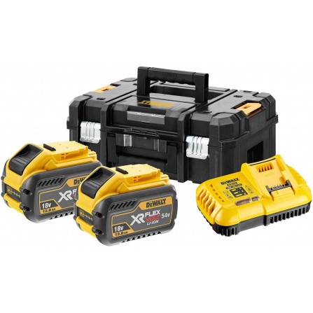 Dewalt akumulatoru un lādētāju komplekts DCB118Y2T-QW , DCB548 2 x 12 Ah , 54 V, FlexVolt + lādētājs DCB118 + maciņš