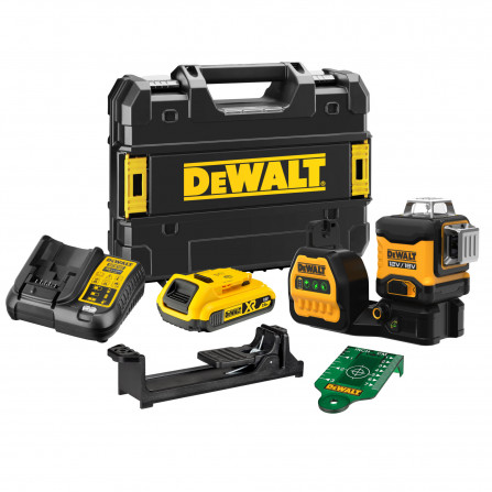 Dewalt Cordless Green Cross lāzera līmeņa komplekts DCE089D1G18, 18V, 1x2.0Ah, lādētājs + futrālis