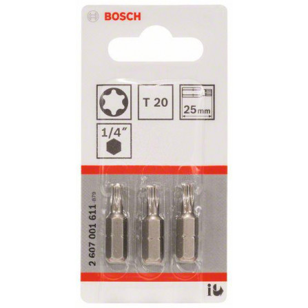 Bosch vītņurbis, 3 gab, T20, 25 mm