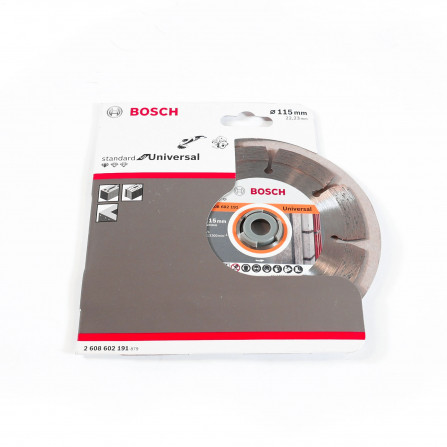 Universāls dimanta griešanas disks būvniecībai Bosch Standard, 115 x 22,23 x 1,6 mm, 1 gab.