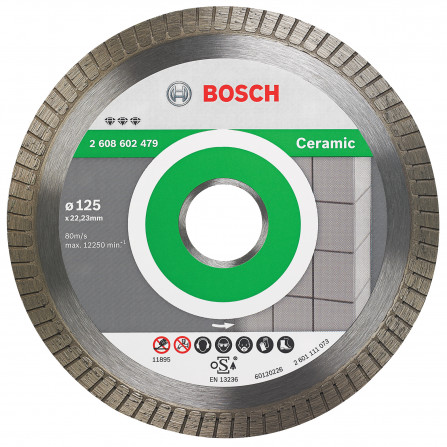 Dimanta griešanas disks keramikai Bosch, 125 x 22,23 x 1,4 mm, 1 gab.