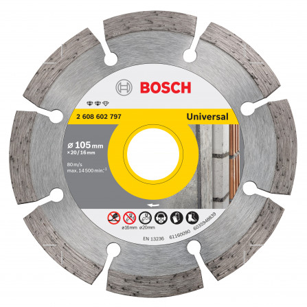 Universāls dimanta griešanas disks būvniecībai Bosch Expert, 115 x 22,23 x 2,2 mm, 1 gab.