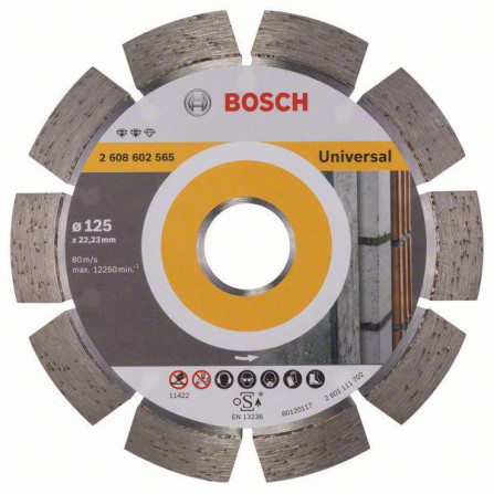 Dimanta griešanas disks Bosch 125 x 22,23 x 2 mm, 1 gab. (2608602565)