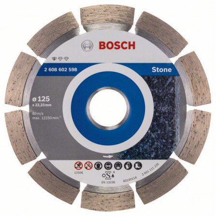 Dimanta griešanas disks akmenim Bosch, 125 x 22,23 x 1,6 mm, 1 gab.