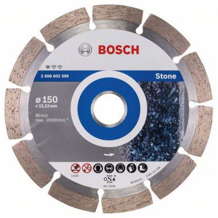 Dimanta griešanas disks akmenim Bosch Standard, 150 x 22,23 x 2 mm, 1 gab.