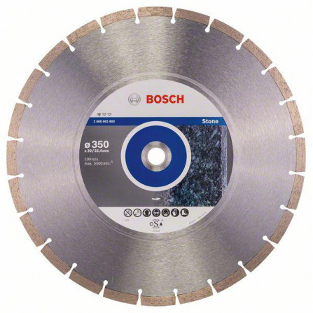 Dimanta griešanas disks akmenim Bosch, 350 x 20/25,4 x 3,1 mm, 1 gab.