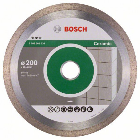 Dimanta griešanas disks keramikai Bosch Best, 200 x 25,40 x 2,2 mm, 1 gab.