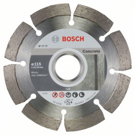Dimanta griešanas disks betonam Bosch, 115 x 22,23 x 1,6 mm, 10 gab.