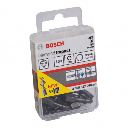 Bosch urbju komplekts Diamond Impact, 10 gab, T20, 25 mm