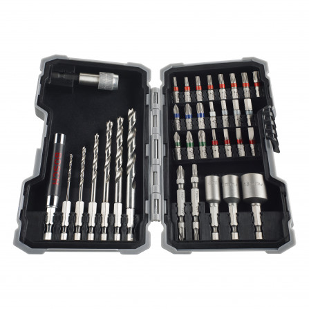 Bosch vītņurbju, galviņu un urbju komplekts PRO Holz kokam, 35 gab.