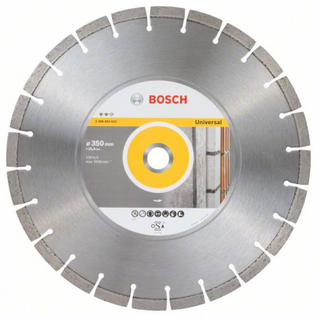 Dimanta griešanas disks betonam un mūrim Bosch, 350 x 25,40 x 3,2 mm, 1 gab.