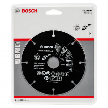 Griešanas disks kokam, plastmasai, apmetumam, vara Bosch, 125 x 22,23 x 1 mm, 1 gab.