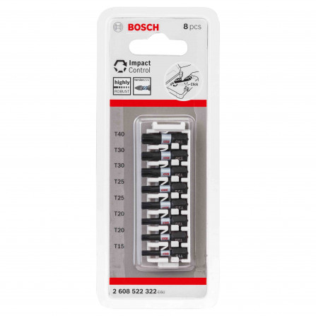 Bosch Impact Control uzgaļu komplekts Impact Control, 8 gab. (T15-T40)
