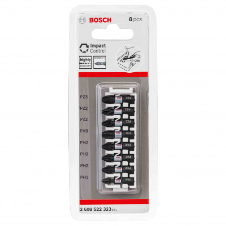 Bosch skrūvgriežu komplekts "Impact Control", 8 gab. (PH1-PH3/PZ2-PZ3)