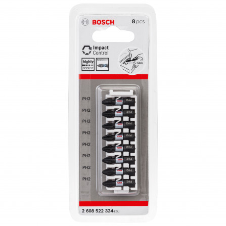 Bosch Impact Control uzgaļu komplekts, 8gab., PH2, 25 mm