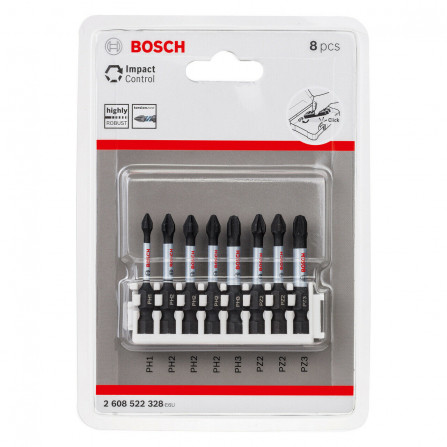 Bosch trieciena kontroles uzgaļu komplekts, 8 gab, 50 mm, 1/4''