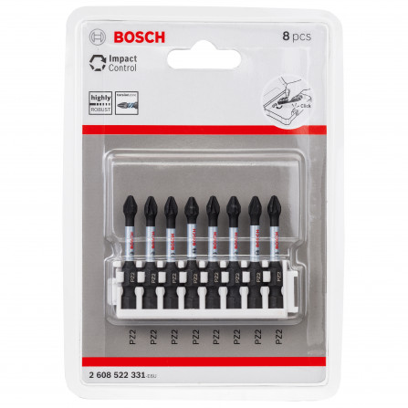 Bosch Impact Control uzgaļu komplekts, 8gab., PZ2, 50 mm