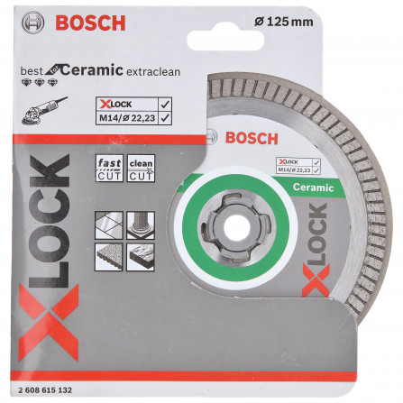 Dimanta griešanas disks cietai keramikai Bosch Best X-Lock, 125 x 22,23 x 1,4 mm, 1 gab.