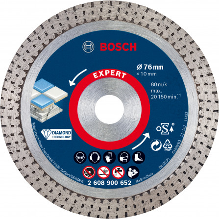 Dimanta griešanas disks cietajai keramikai Bosch Expert, 76 x 1,9 x 1,6 mm, 1 gab.