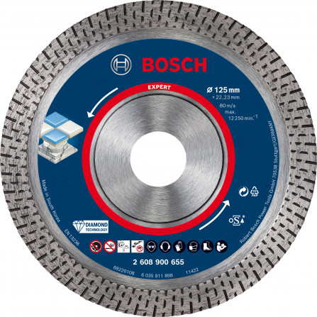 Dimanta griešanas disks cietai keramikai Bosch Expert, 125 x 22,23 x 1,4 mm, 1 gab.