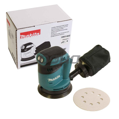 Bezvada orbitālā slīpmašīna Makita DBO180Z, 18 V, 125 mm (bez akumulatora un lādētāja)