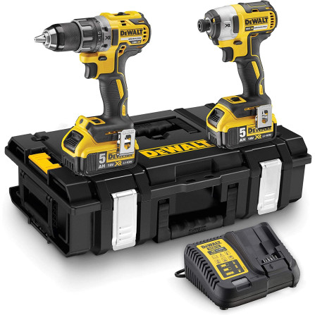 Dewalt bezvadu instrumentu komplekts DCK266P2 (DCD796 + DCF887), 18 V, 2 x 5,0 Ah, lādētājs + futrālis