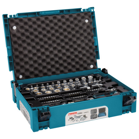 Atslēgu, galviņu un uzgaļu komplekts Makita E-08713, 120gb + maciņš