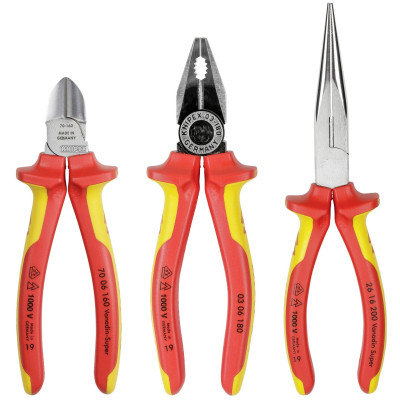 Knipex plakano knaibles elektriķiem, 00 20 12, 3 gab