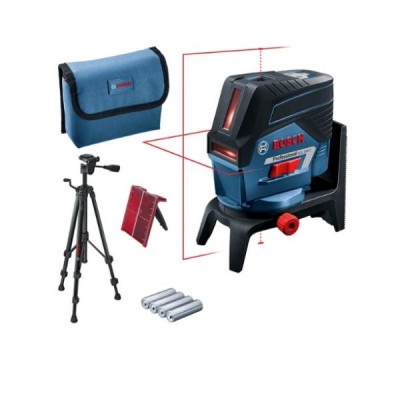 Lāzera līmenis Bosch GCL 2-50 C (ar 4x (AA) baterijām, akumulatora adapteri un BT 150 statīvu)