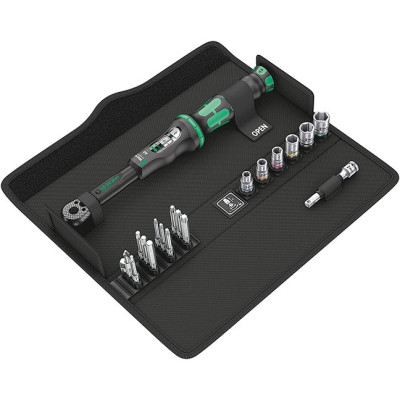 Griezes momenta atslēga ar 10 bitu komplektu Wera 05075830001 (2–12 Nm)