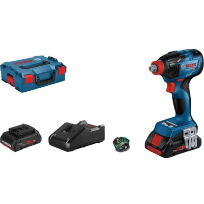 Akumulatora triecienurbjmašīna Bosch GDX 18V-210 C (+ 2x akumulatori + lādētājs + Bluetooth modulis + kaste L-boxx)