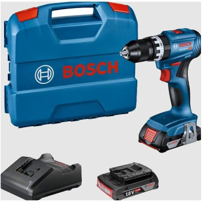 Akumulatora urbjmašīna Bosch GSB 18V-45 (+2x akumulatori + lādētājs + korpuss L-Case)