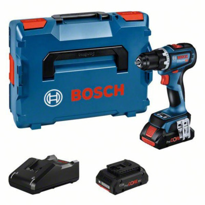 Akumulatora urbjmašīna Bosch GSR 18V-90 C (+2x akumulatori + lādētājs + futrālis L-Boxx)