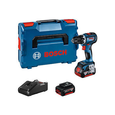 Akumulatora skrūvgriezis Bosch GSR 18V-90 C (+2x akumulatori + lādētājs + futrālis L-Boxx 136)