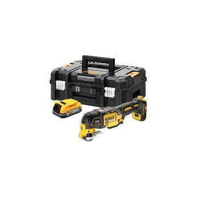 Dewalt bezvadu daudzfunkciju instrumentu komplekts DCS356E1T, 18 V (1,7 ah akumulators + piederumi + čemodāns)
