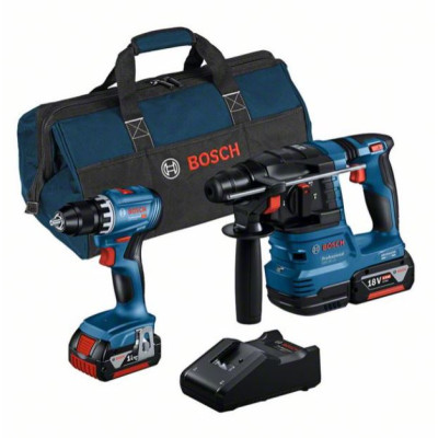 Bosch akumulatora instrumentu komplekts: GSR 18V-45 + GBH 18V-22, 0615A50038