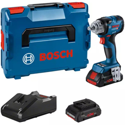 Bosch bezvadu trieciena draiveru komplekts GDS 18V-330 HC + 2 x 4,0 Ah ProCore + GAL 18V-40, 06019L5002