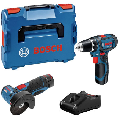 Bosch instrumentu komplekts: GWS 12V-76 + GSR 12V-15 + 2 x 2,0 Ah + GAL 12V-40, 0615990N2U