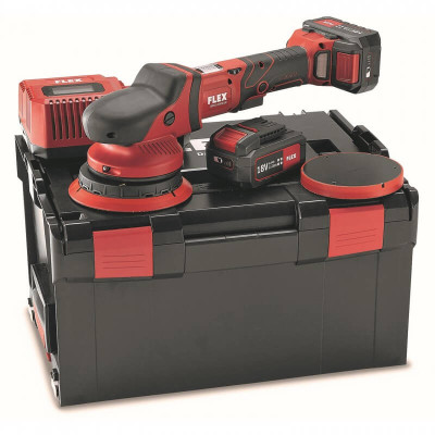Flex bezvadu ekscentriskā pulētāja komplekts XFE 15 150 18.0-EC/5.0 Ah, 18 V (2 x 5 Ah + lādētājs)