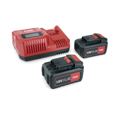 Flex akumulatora un lādētāja komplekts FLEX P-SET 55R, 18 V (2 x 5 Ah + lādētājs)