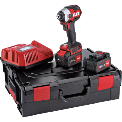 Flex bezvadu trieciena draiveru komplekts ID 1/4'' 18.0-EC HD/5.0 (2 x 5 Ah + lādētājs)