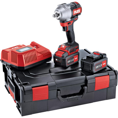Flex bezvadu triecienuzgriežņu atslēgu komplekts IW 1/2 750 Nm 18.0-EC 5.0 (2 x 5 AH + lādētājs)