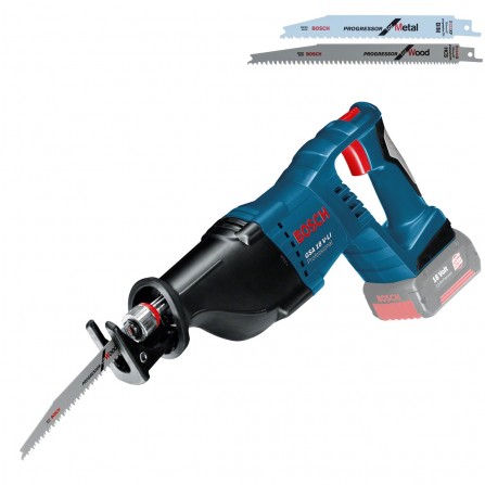 Akumulatora lineārais zāģis Bosch GSA 18 V-LI, 18 V + zāģa asmeņi, 2 gab.