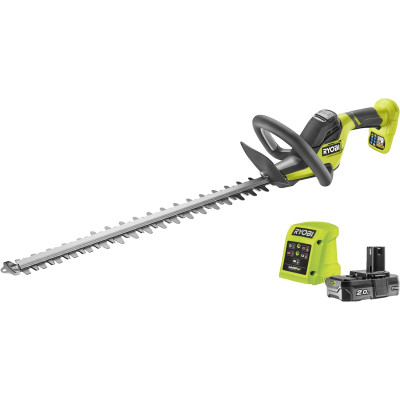 Ryobi bezvadu dzīvžoga šķēres RY18HT55A-120, 18 V ONE+, 1x 2,0 Ah akumulators un lādētājs