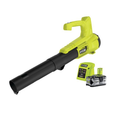 Ryobi bezvadu lapu pūtējs 18 V ONE+ RY18BLA-140 (ar 4,0 Ah akumulatoru un lādētāju)