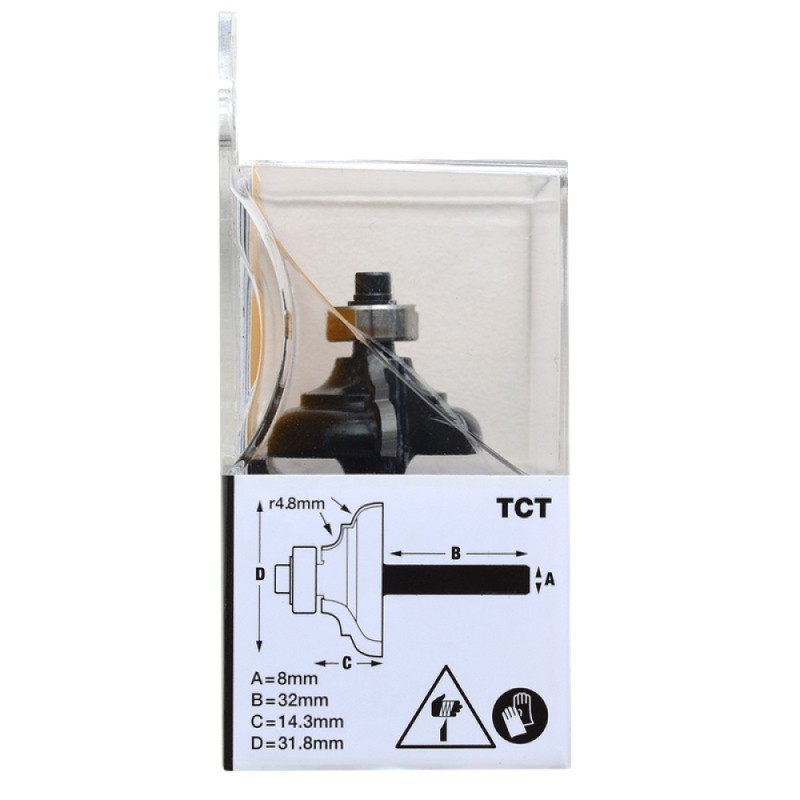 Bit, Router TCT, Ogee, R4.8x31.8mm Bit, Router TCT, Ogee, R4.8x31.8mm