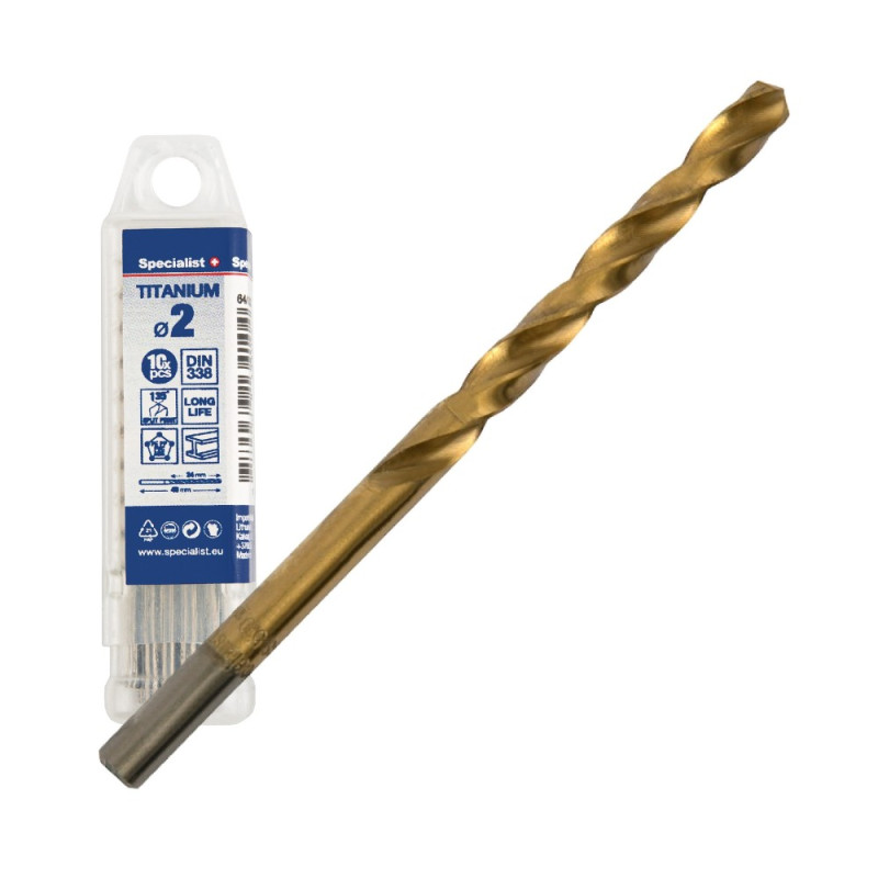 Specialist+ Titan drill bit 2 mm 10pcs Specialist+ Titan drill bit 2 mm 10pcs
