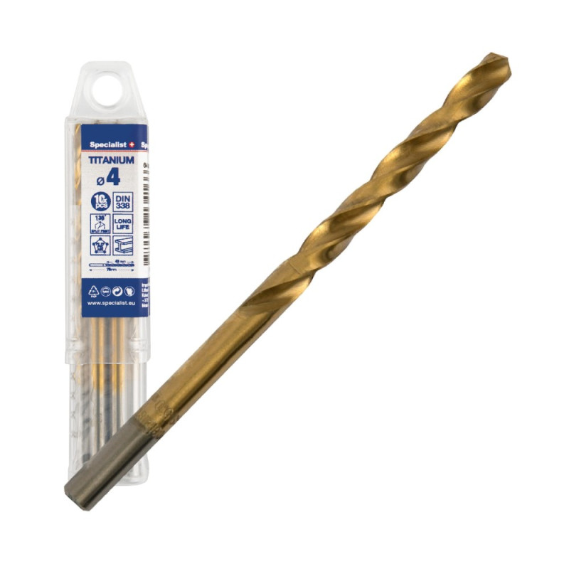 Specialist+ Titan drill bit 4 mm 10pcs Specialist+ Titan drill bit 4 mm 10pcs