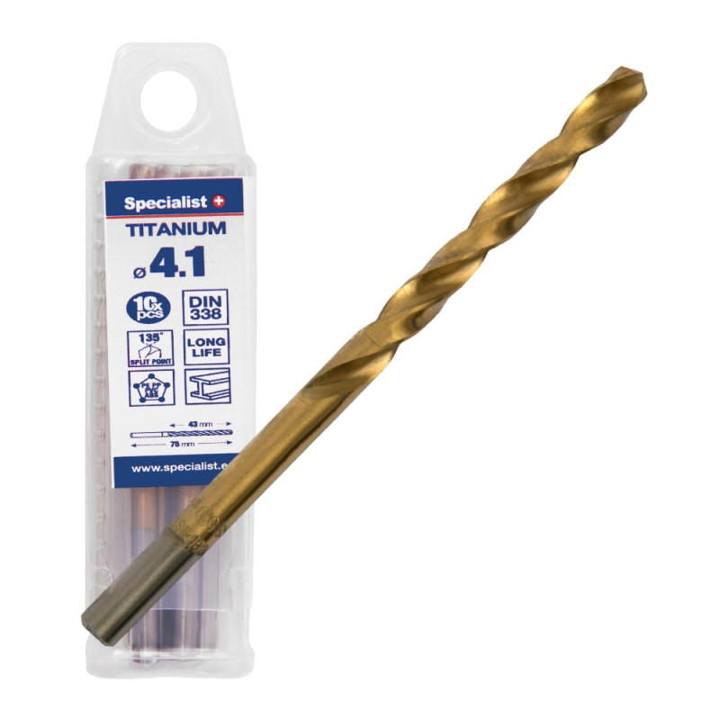 Specialist+ Titan drill bit 4,1 mm 10pcs Specialist+ Titan drill bit 4,1 mm 10pcs